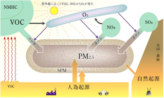 PM2.5の生成メカニズムの図